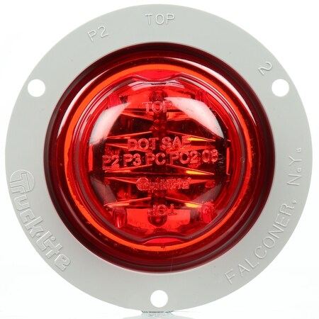 Truck-Lite Lamp Kit, Led Clearance/Marker, Series 10, 2-1/2 Sealed, W/ Gray Flange, W/ 93475 Plug, Pc Rated 10090R